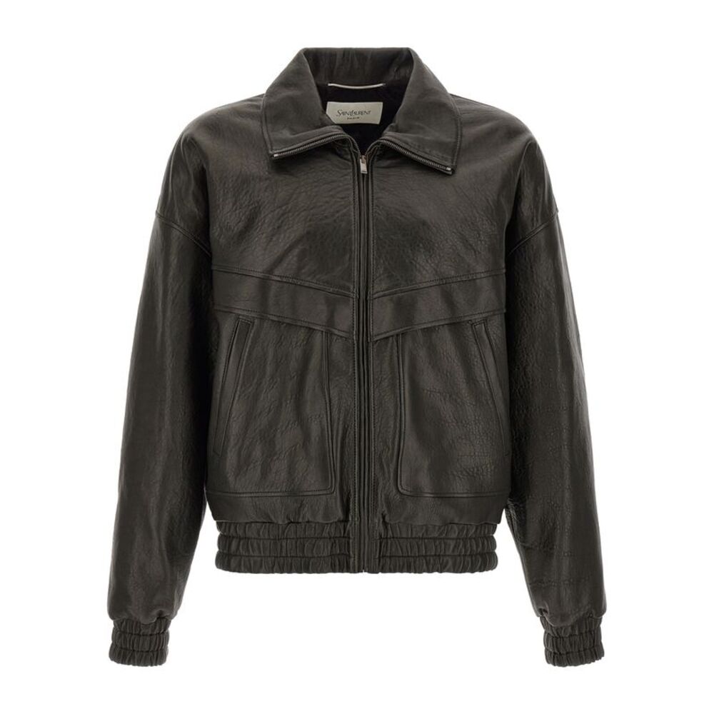 Saint Laurent Men Bubble Leather Jacket